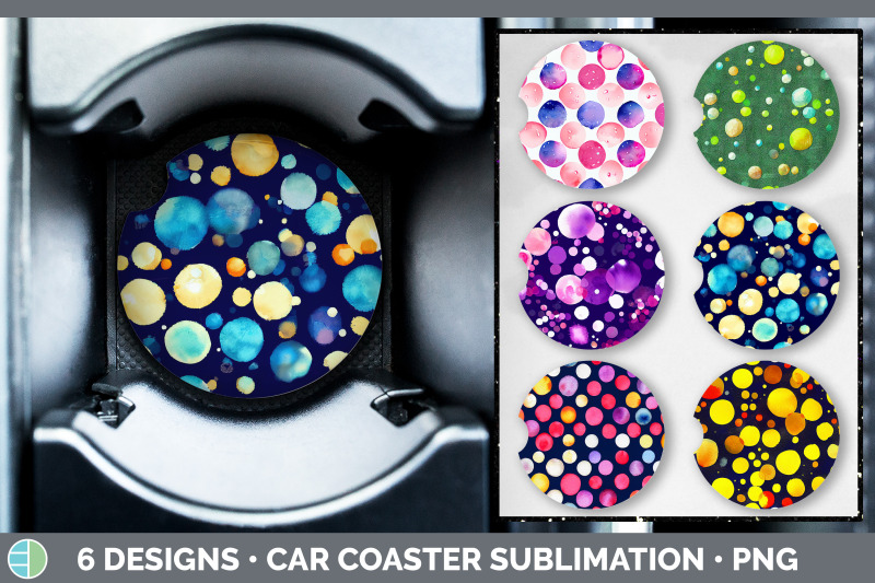 watercolor-polka-dots-car-coaster-sublimation-designs-bundle