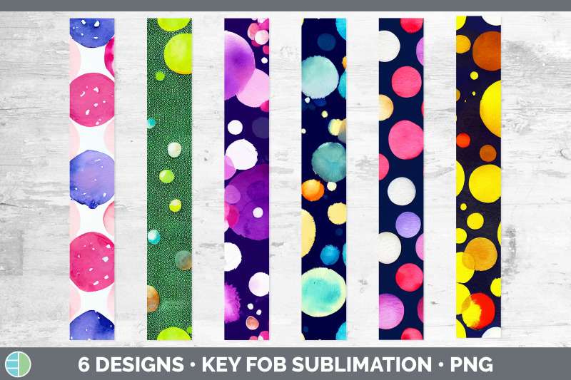 watercolor-polka-dots-key-fob-wristlet-sublimation