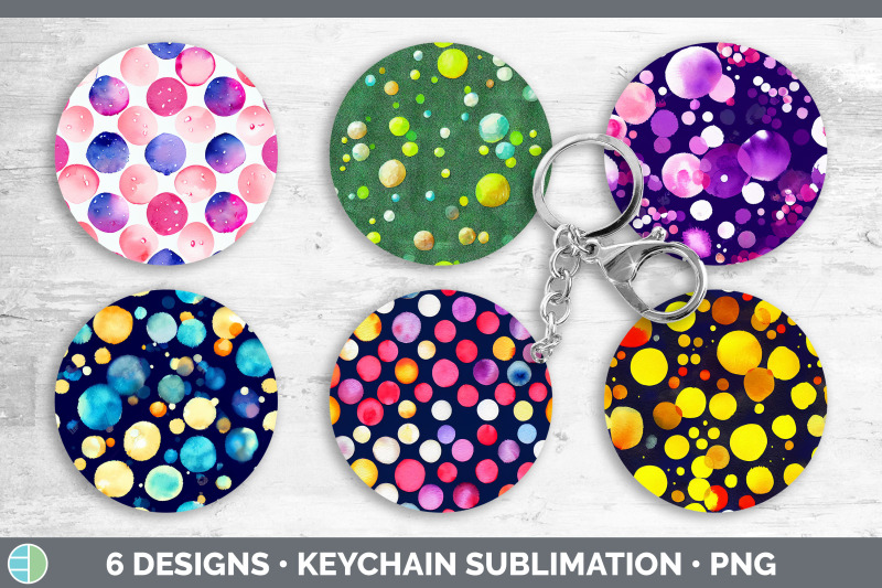 watercolor-polka-dots-keychain-bundle-keyring-sublimation-designs