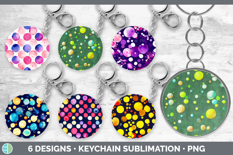 watercolor-polka-dots-keychain-bundle-keyring-sublimation-designs