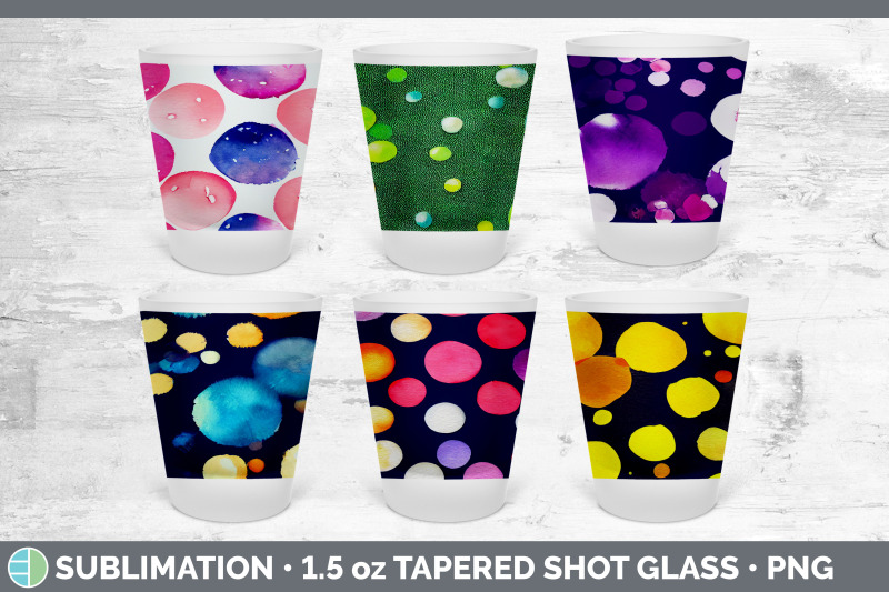 watercolor-polka-dots-shot-glass-sublimation-shot-glass-1-5oz-tapere