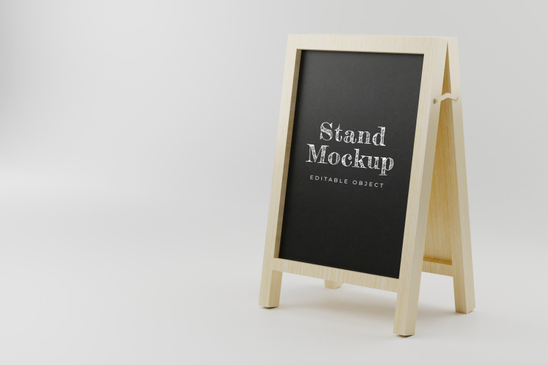 3d-rendering-wooden-stand-mockup-psd-file-half-side-view