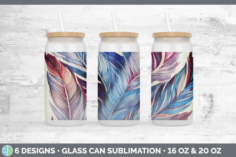 feathers-glass-can-sublimation-beer-mason-jar