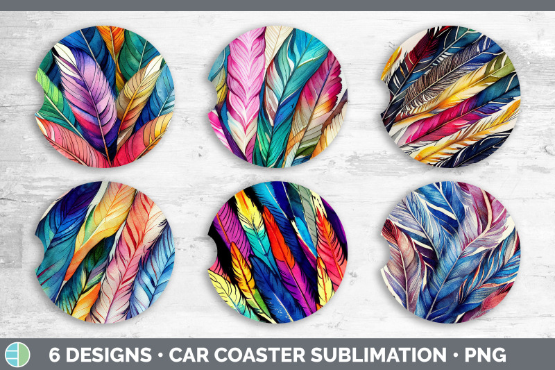 feathers-car-coaster-sublimation-designs-bundle