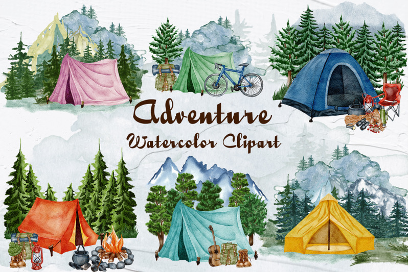 camping-watercolor-clipart