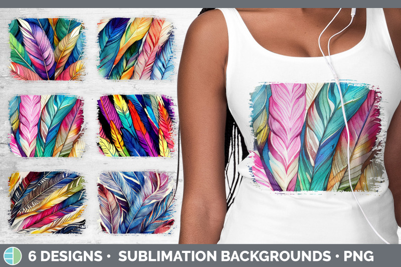 feathers-distressed-sublimation-background-panel