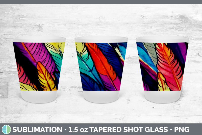 feathers-shot-glass-sublimation-shot-glass-1-5oz-tapered