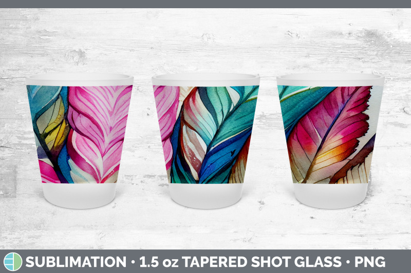 feathers-shot-glass-sublimation-shot-glass-1-5oz-tapered