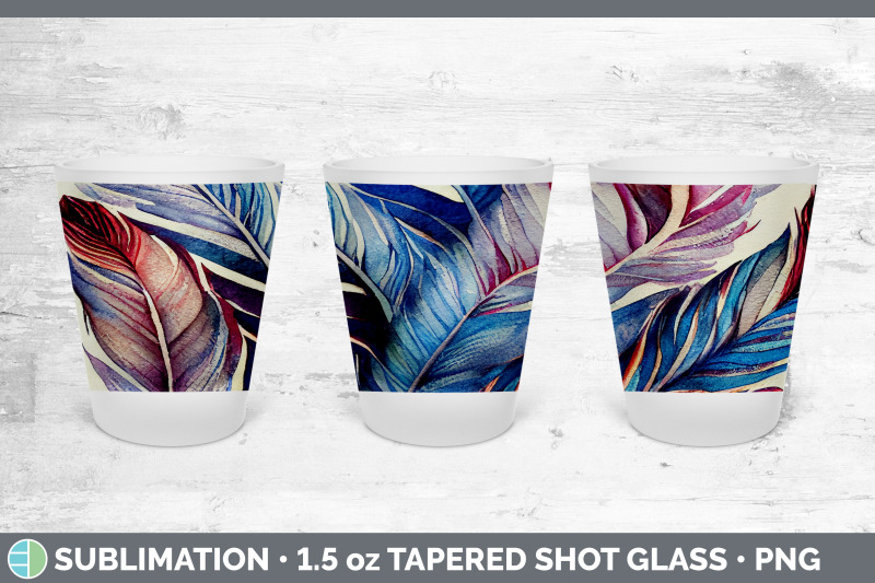 feathers-shot-glass-sublimation-shot-glass-1-5oz-tapered