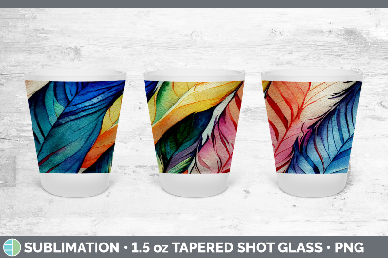 feathers-shot-glass-sublimation-shot-glass-1-5oz-tapered