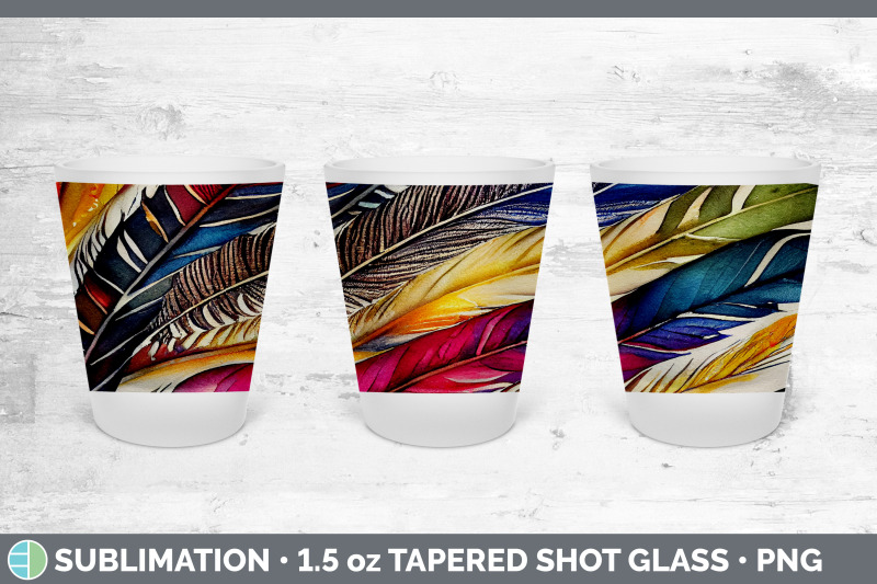 feathers-shot-glass-sublimation-shot-glass-1-5oz-tapered