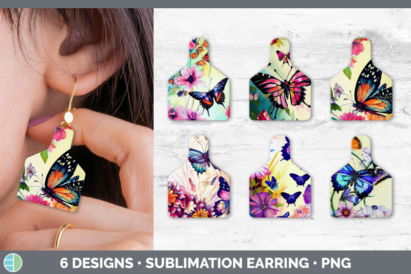 butterflies-cow-tag-earring-sublimation-cattle-ear-tag