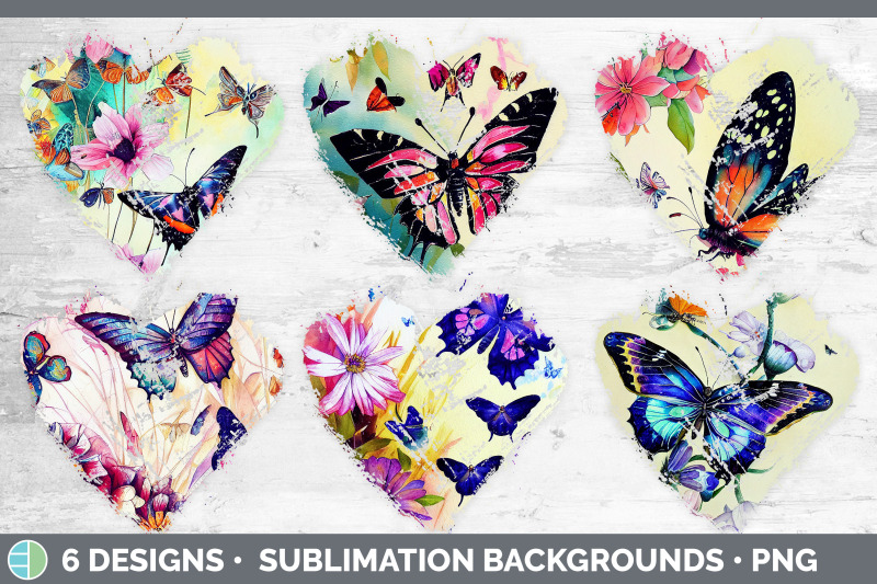 butterflies-heart-distressed-clipart-sublimation-designs