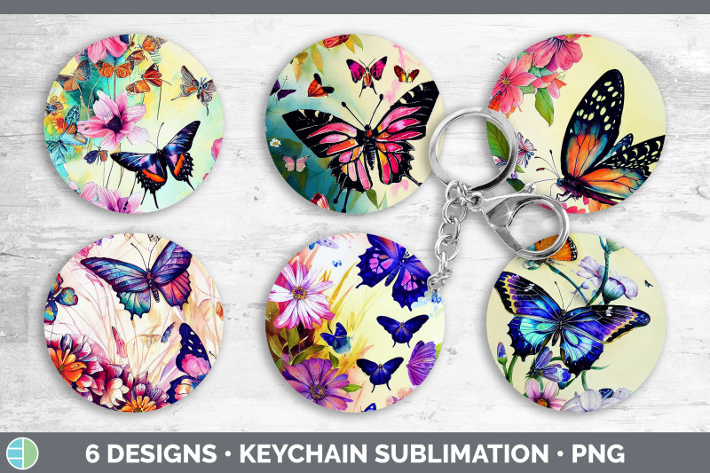 butterflies-keychain-bundle-keyring-sublimation-designs