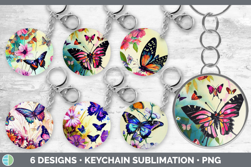 butterflies-keychain-bundle-keyring-sublimation-designs