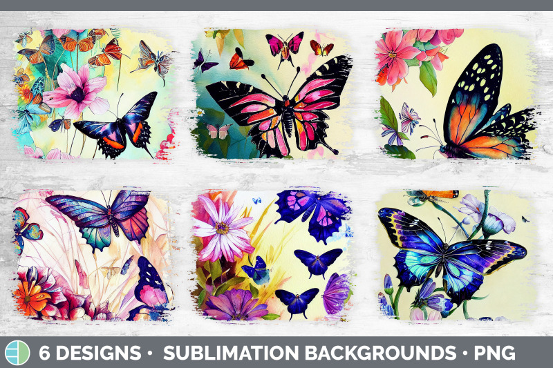 butterflies-distressed-sublimation-background-panel