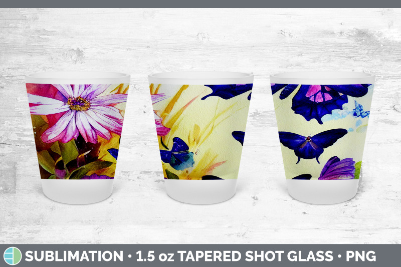 butterflies-shot-glass-sublimation-shot-glass-1-5oz-tapered