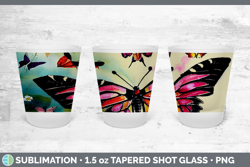 butterflies-shot-glass-sublimation-shot-glass-1-5oz-tapered