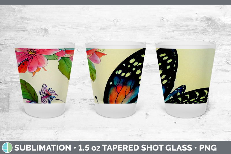 butterflies-shot-glass-sublimation-shot-glass-1-5oz-tapered