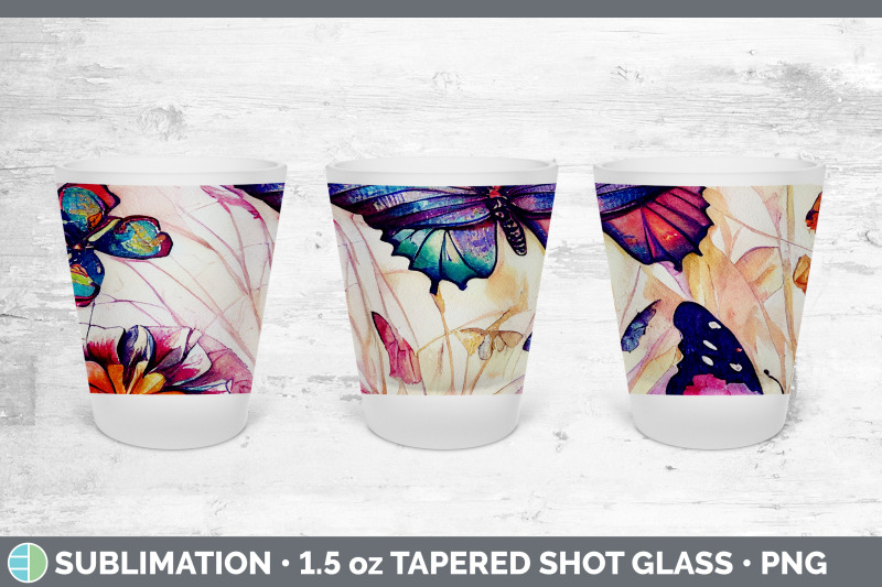 butterflies-shot-glass-sublimation-shot-glass-1-5oz-tapered