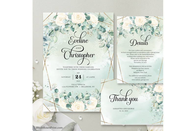 boho-white-roses-eucalyptus-greenery-gold-frame-wedding-suite-psd