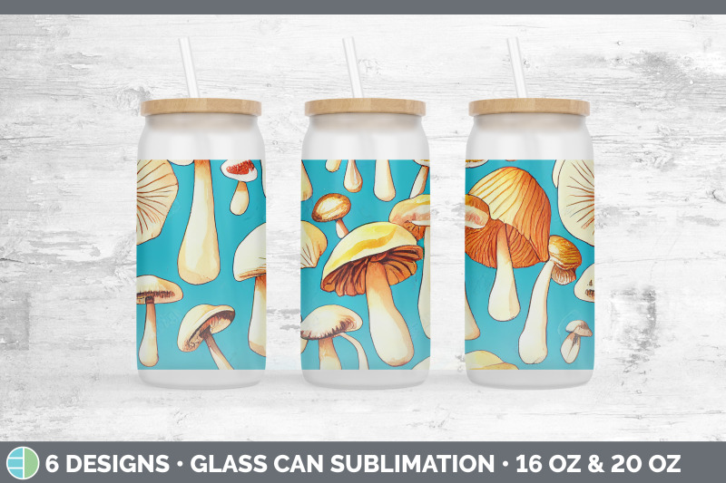 mushrooms-glass-can-sublimation-beer-mason-jar