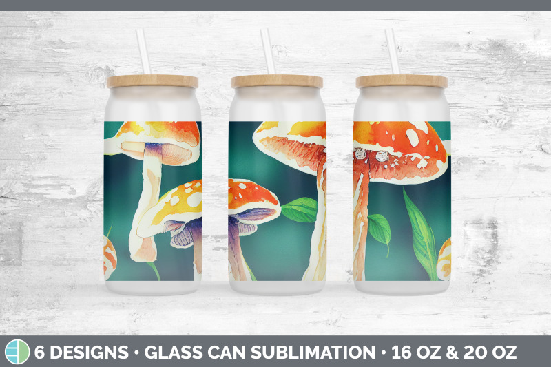 mushrooms-glass-can-sublimation-beer-mason-jar