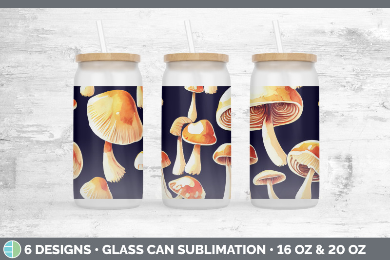 mushrooms-glass-can-sublimation-beer-mason-jar