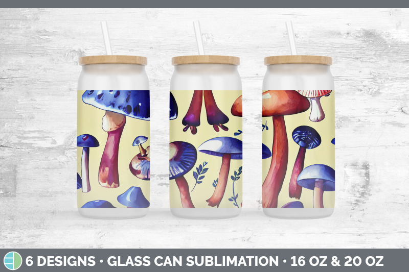 mushrooms-glass-can-sublimation-beer-mason-jar