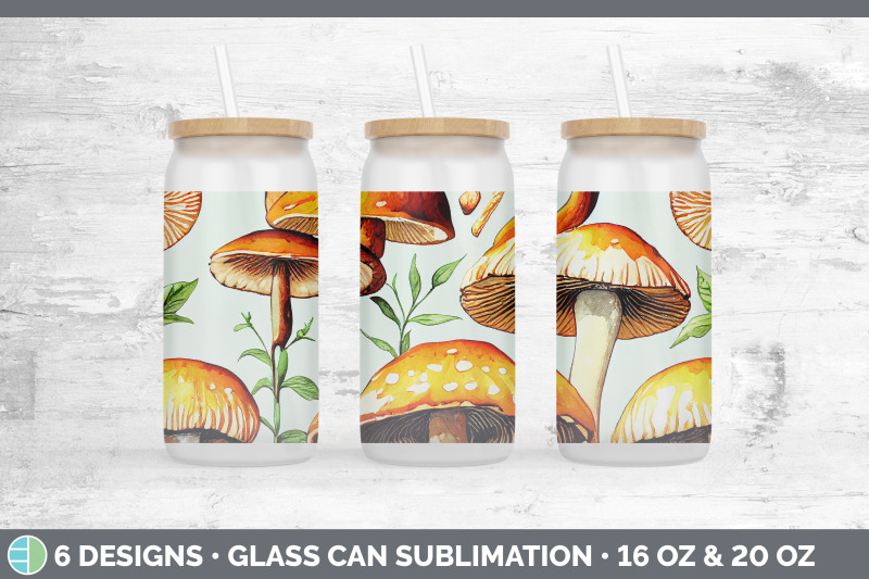 mushrooms-glass-can-sublimation-beer-mason-jar