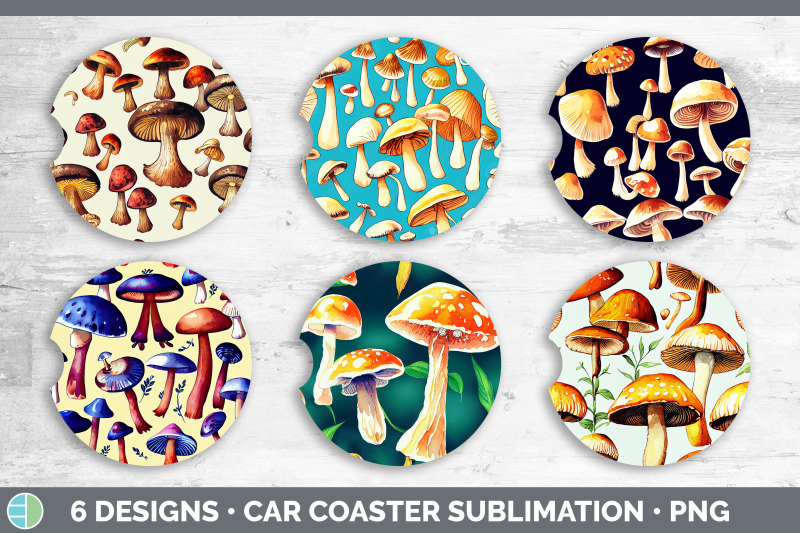 mushrooms-car-coaster-sublimation-designs-bundle