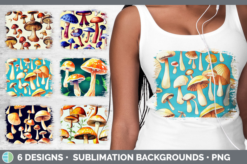 mushrooms-distressed-sublimation-background-panel