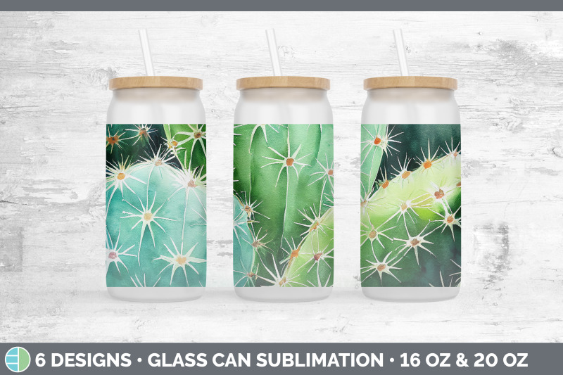 cactus-glass-can-sublimation-beer-mason-jar