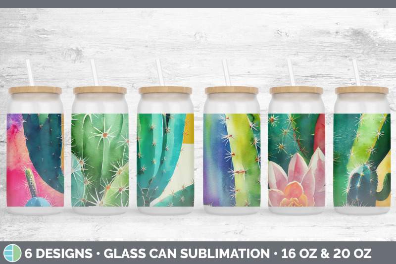 cactus-glass-can-sublimation-beer-mason-jar