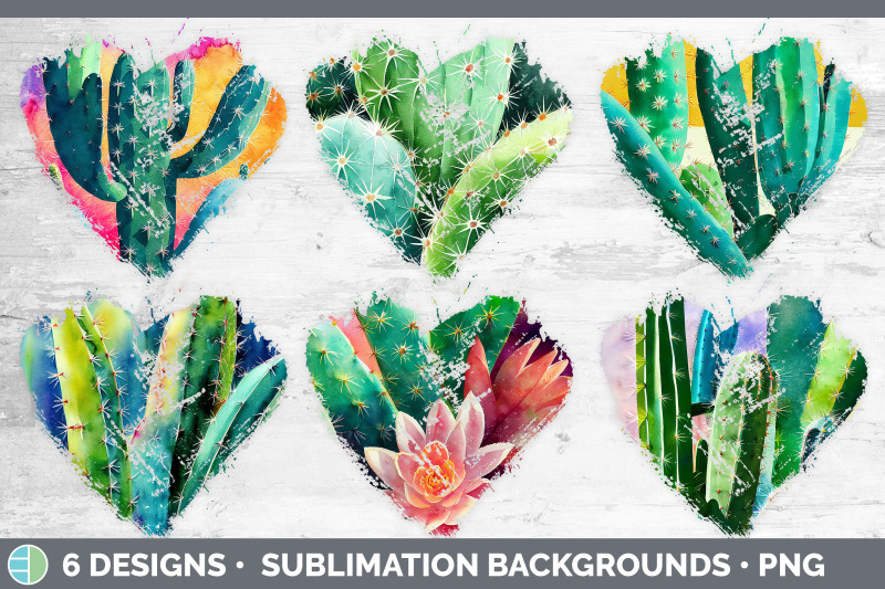 cactus-heart-distressed-clipart-sublimation-designs