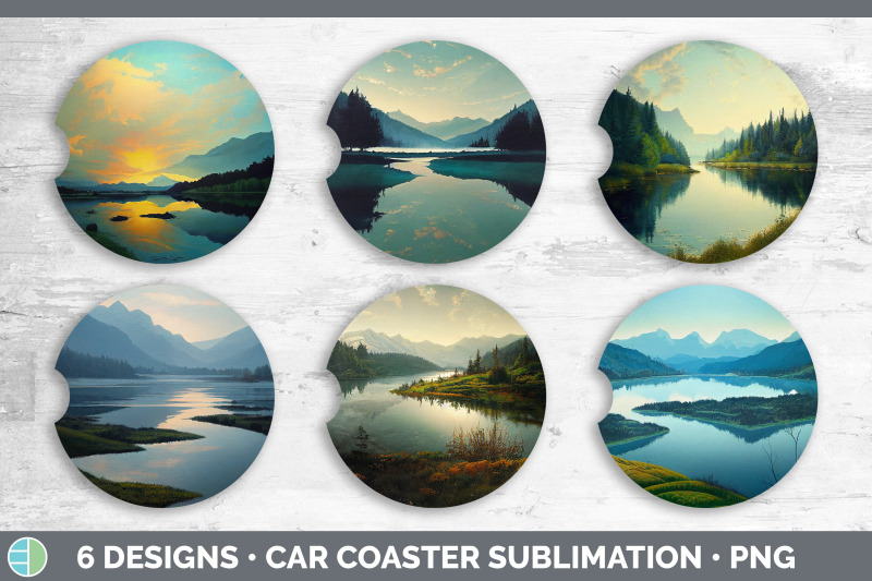 lake-car-coaster-sublimation-designs-bundle