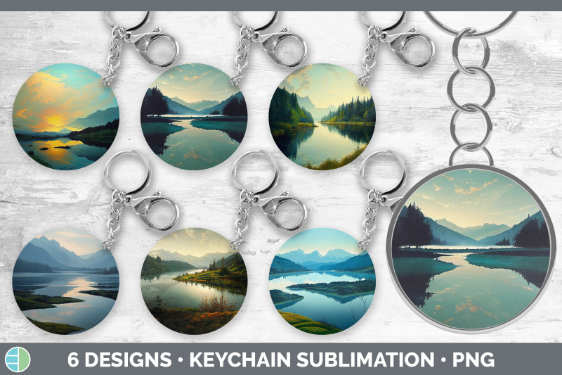 lake-keychain-bundle-keyring-sublimation-designs