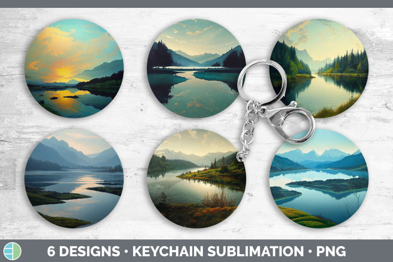 lake-keychain-bundle-keyring-sublimation-designs