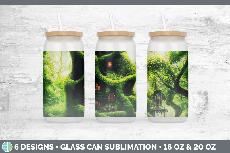 tree-house-glass-can-sublimation-beer-mason-jar