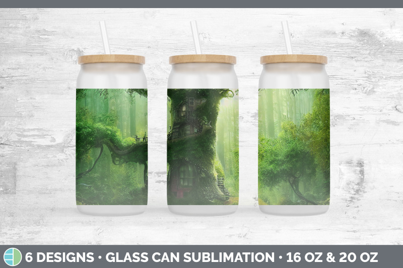 tree-house-glass-can-sublimation-beer-mason-jar