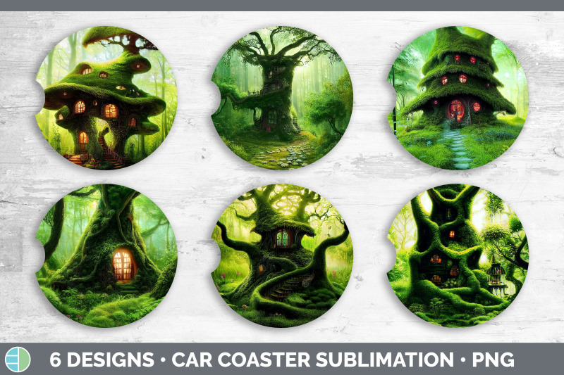 tree-house-car-coaster-sublimation-designs-bundle