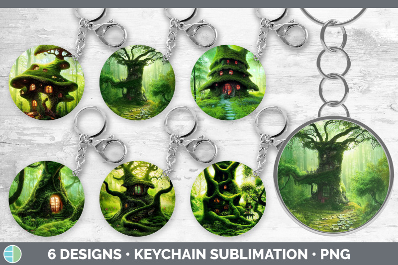 tree-house-keychain-bundle-keyring-sublimation-designs