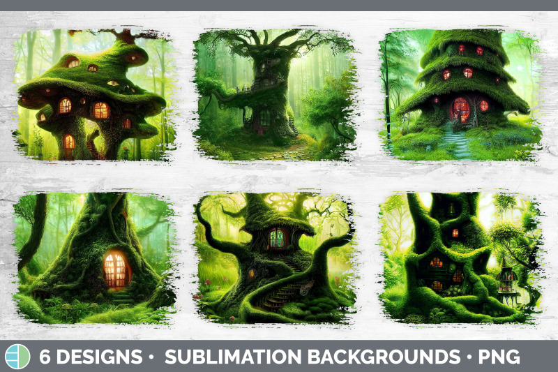 tree-house-distressed-sublimation-background-panel