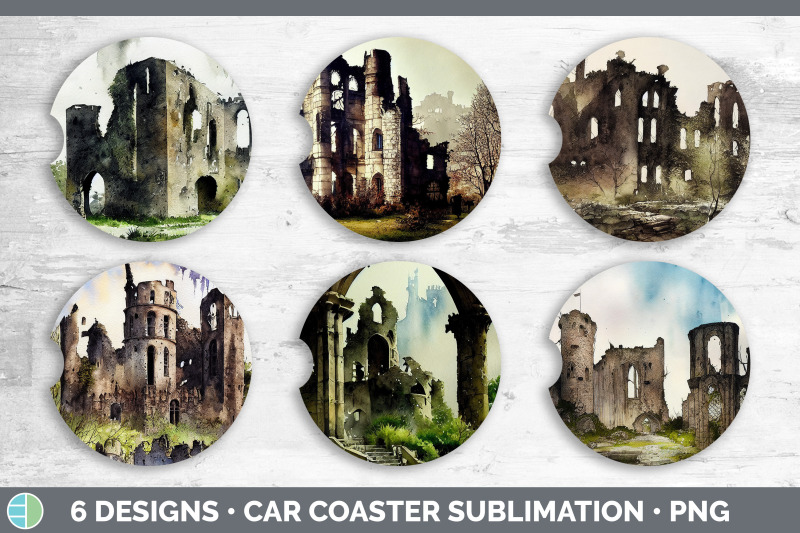 castle-ruins-car-coaster-sublimation-designs-bundle