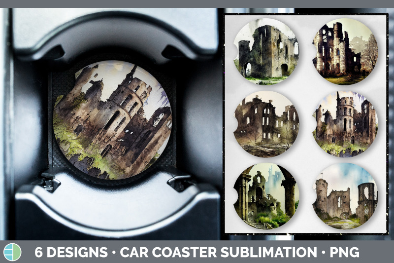 castle-ruins-car-coaster-sublimation-designs-bundle