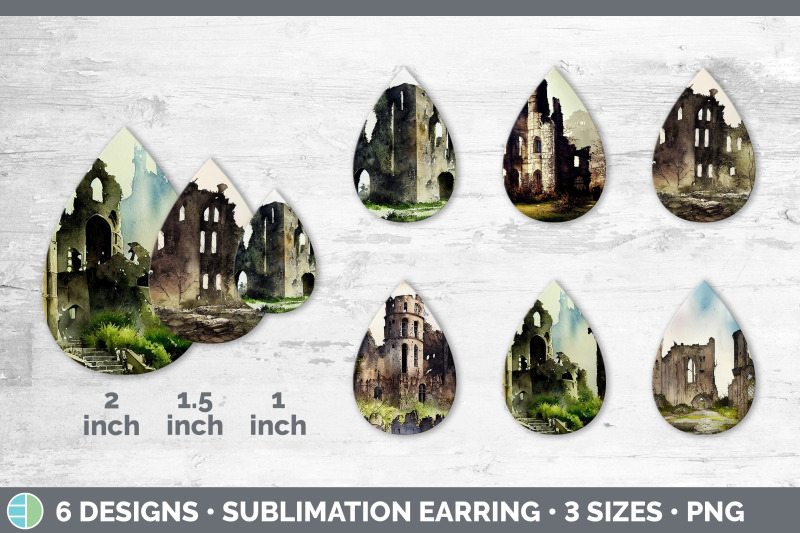 castle-ruins-teardrop-earring-sublimation-designs-bundle