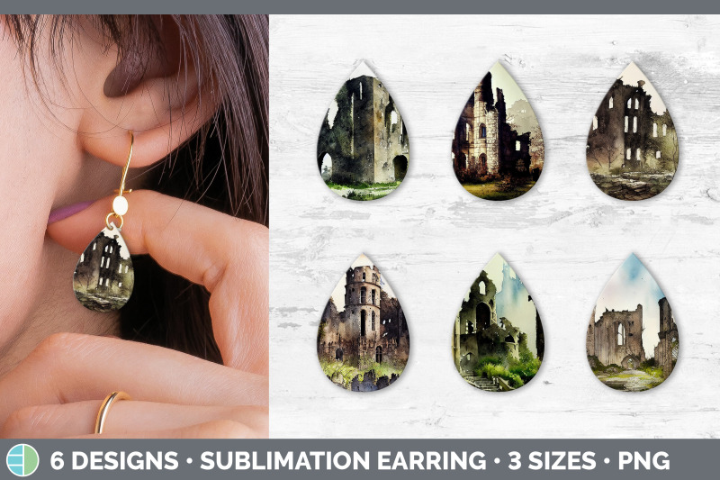 castle-ruins-teardrop-earring-sublimation-designs-bundle