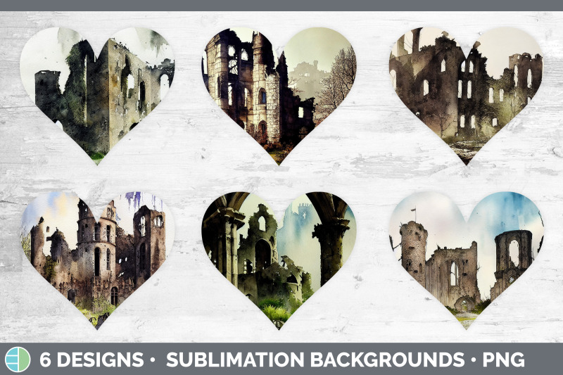 castle-ruins-hearts-clipart-sublimation-designs