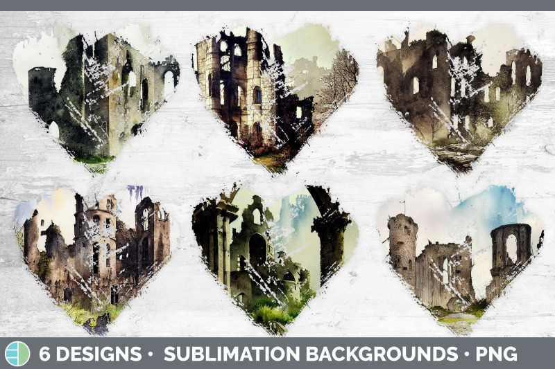 castle-ruins-heart-distressed-clipart-sublimation-designs