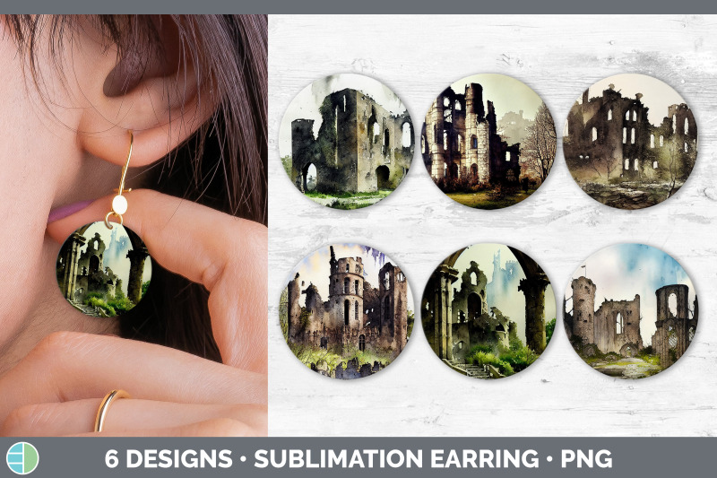 castle-ruins-round-earring-sublimation-designs-bundle